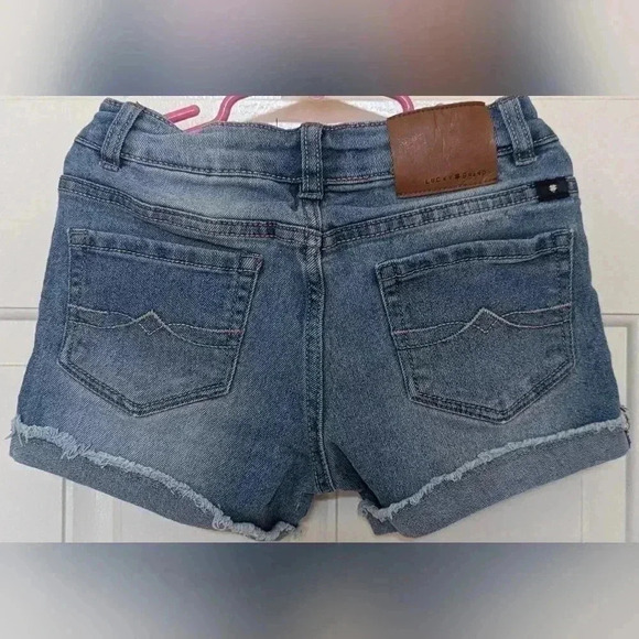 Lucky Brand Denim Shorts Girls rolled cuff Riley Short Adjustable Waist Size 7 - Picture 2 of 6